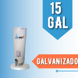 CALENTADOR DE AGUA A GAS TIPO ACUMULACIÓN EN ACERO GALVANIZADO - 15 GALONES