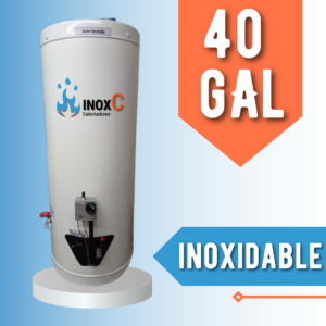 CALENTADOR DE AGUA A GAS TIPO ACUMULACIÓN EN ACERO INOXIDABLE - 40 GALONES