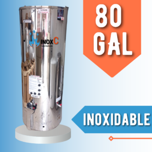 CALENTADOR DE AGUA A GAS TIPO ACUMULACIÓN EN ACERO INOXIDABLE - 80 GALONES