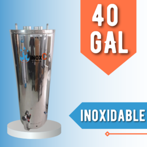 Calentador a Gas 40 Galones en Acero Inoxidable de Alta Recuperación, Termo Tanque.